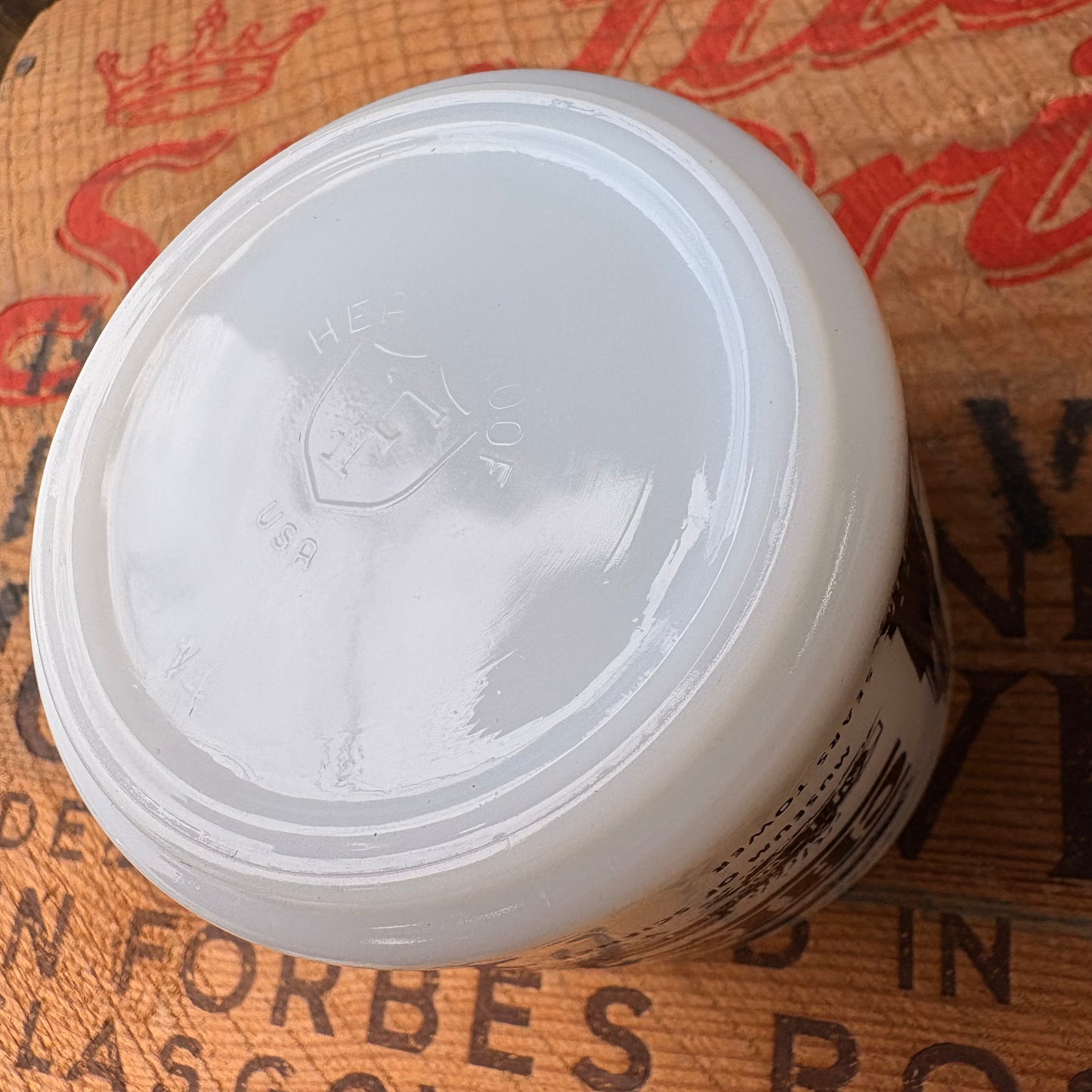 【USA vintage】FEDERAL Glass CHICAGO Milk Glass Mug