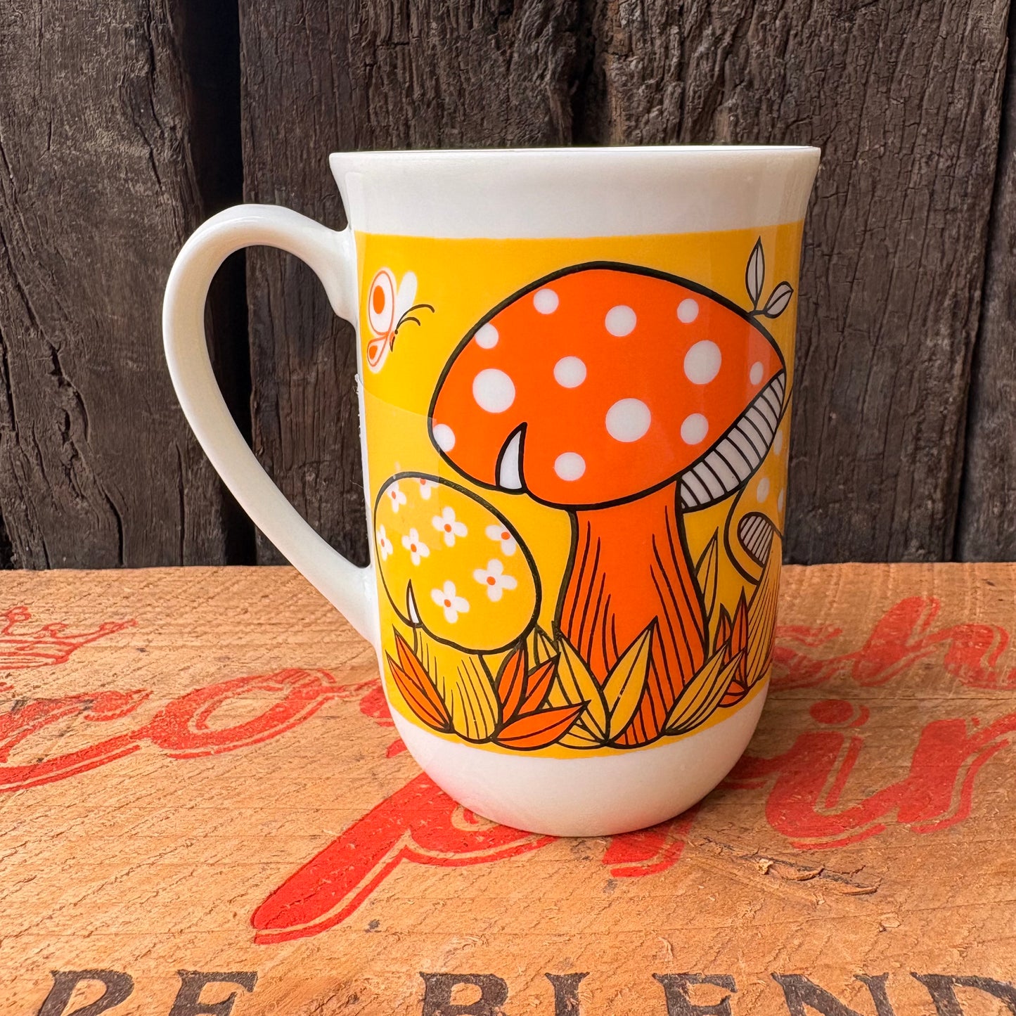 【1970s JAPAN vintage】mushroom coffee mugcup
