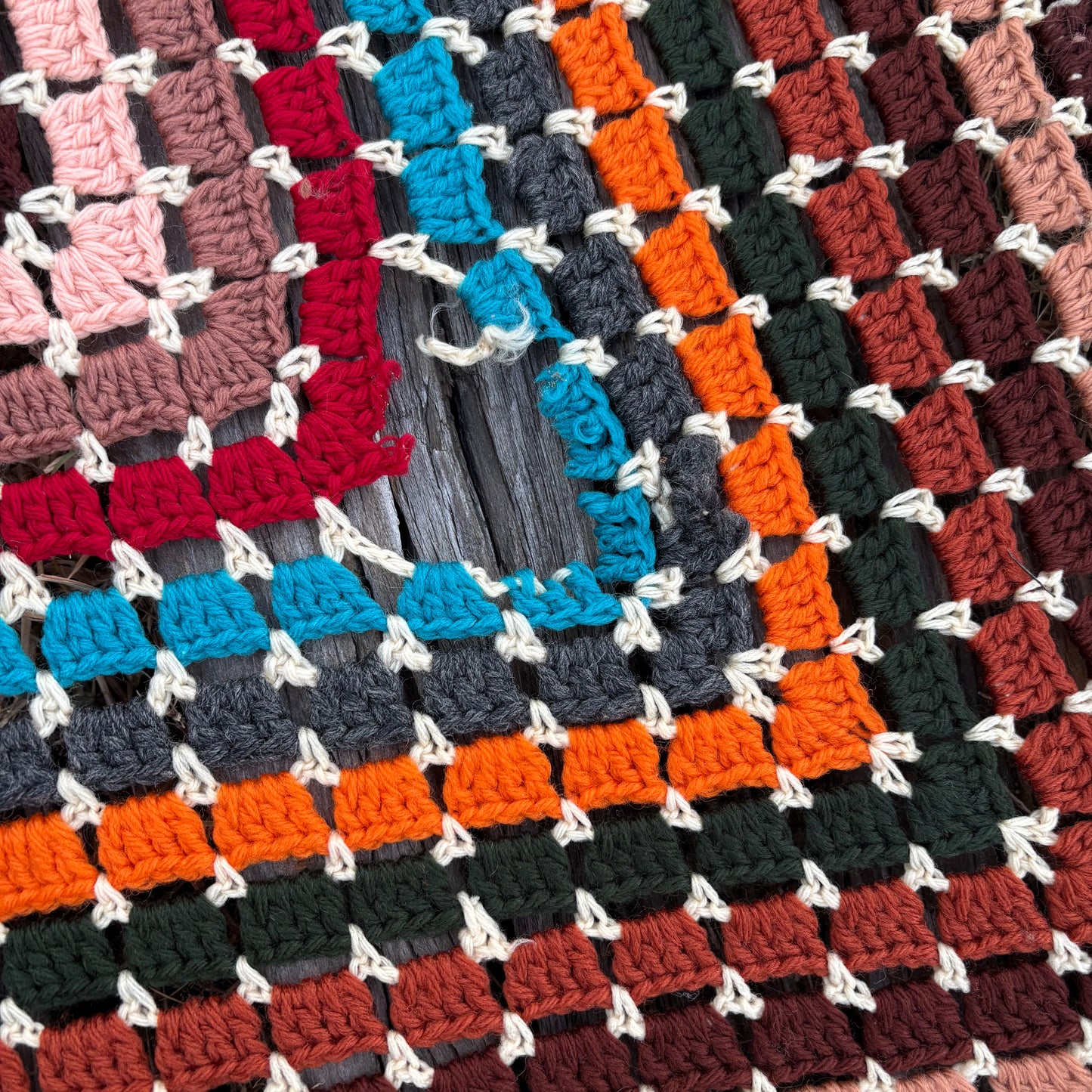 【USA vintage】 granny square blanket