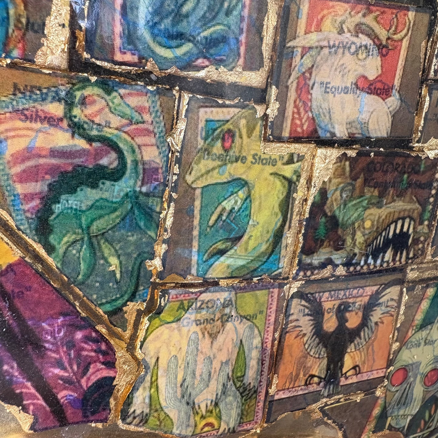 【1950s60s USA vintage】United States Map Art Object