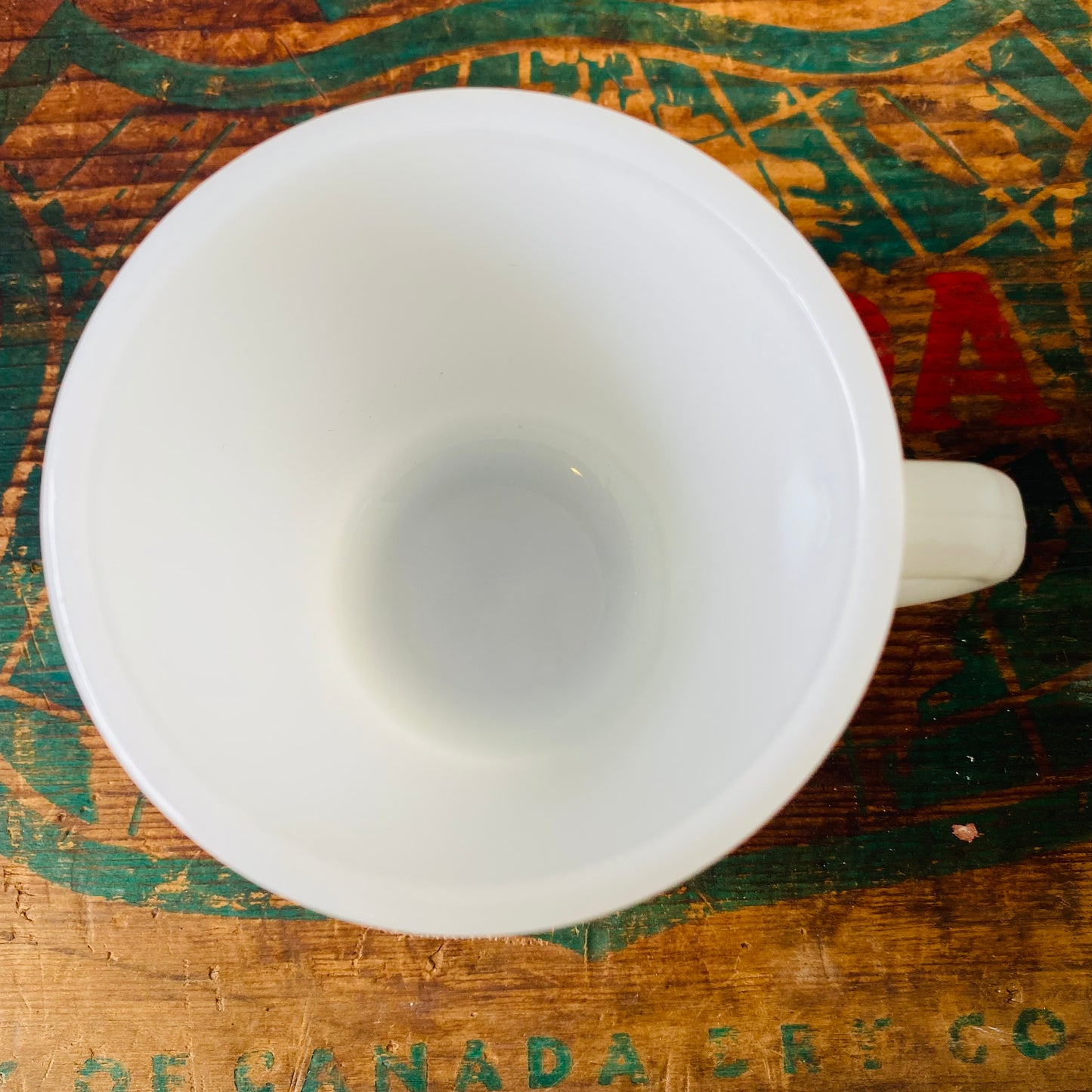 【1960s USA vintage】Fire-King D handle mug milk white