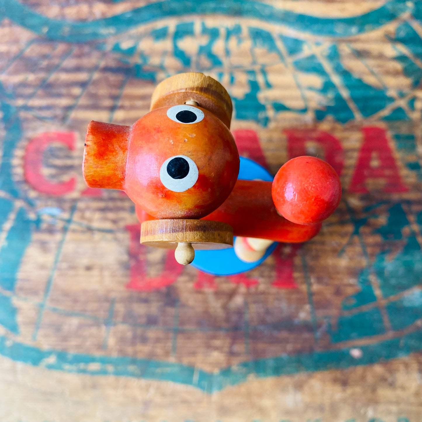 【Czechia vintage】 wooden push up toy