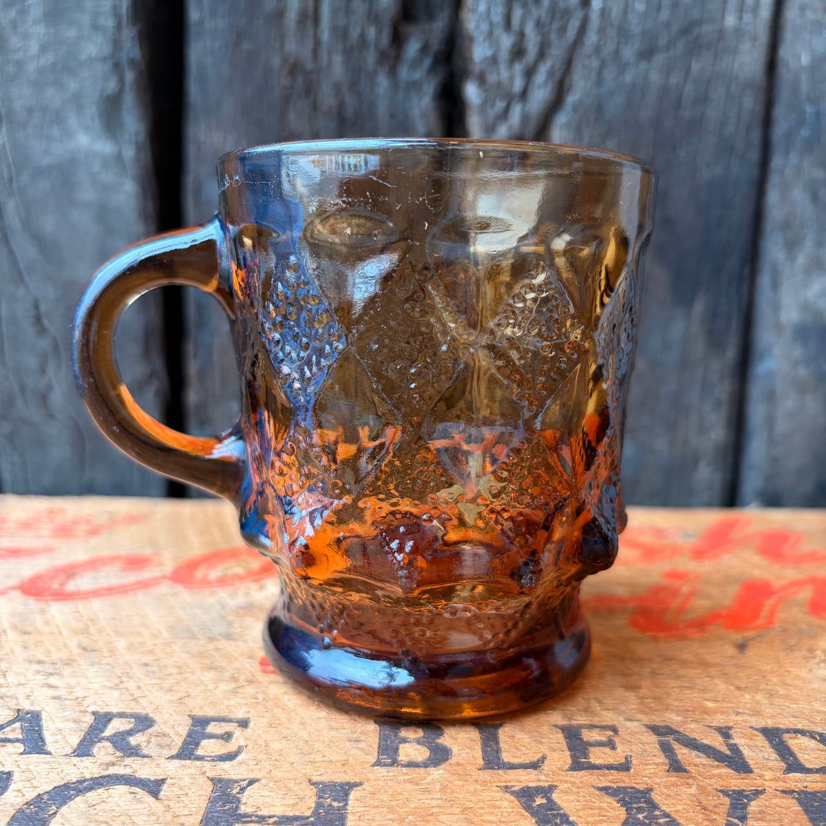 【1977- USA vintage】Fire-King Kimberley mug Amber