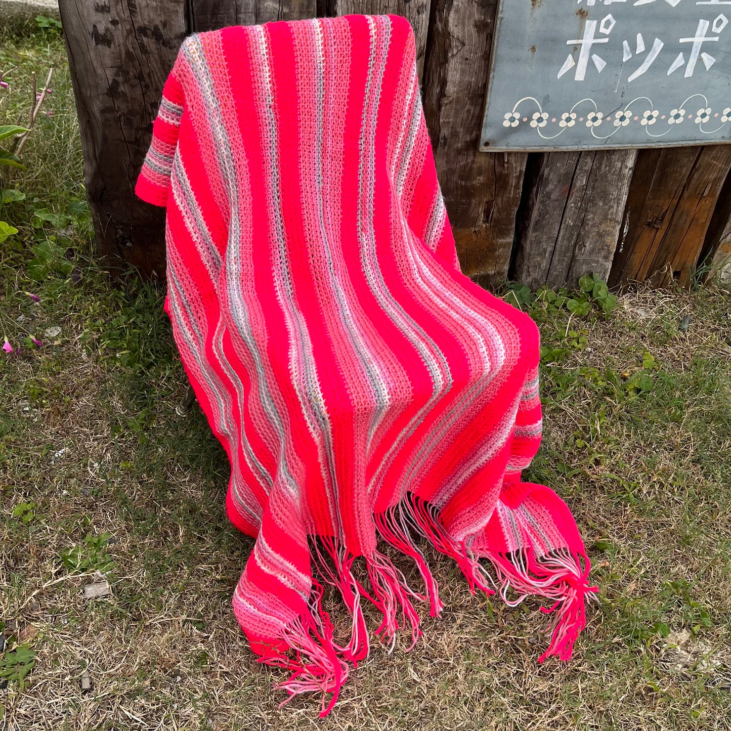 【USA vintage】Granny Blanket Pink