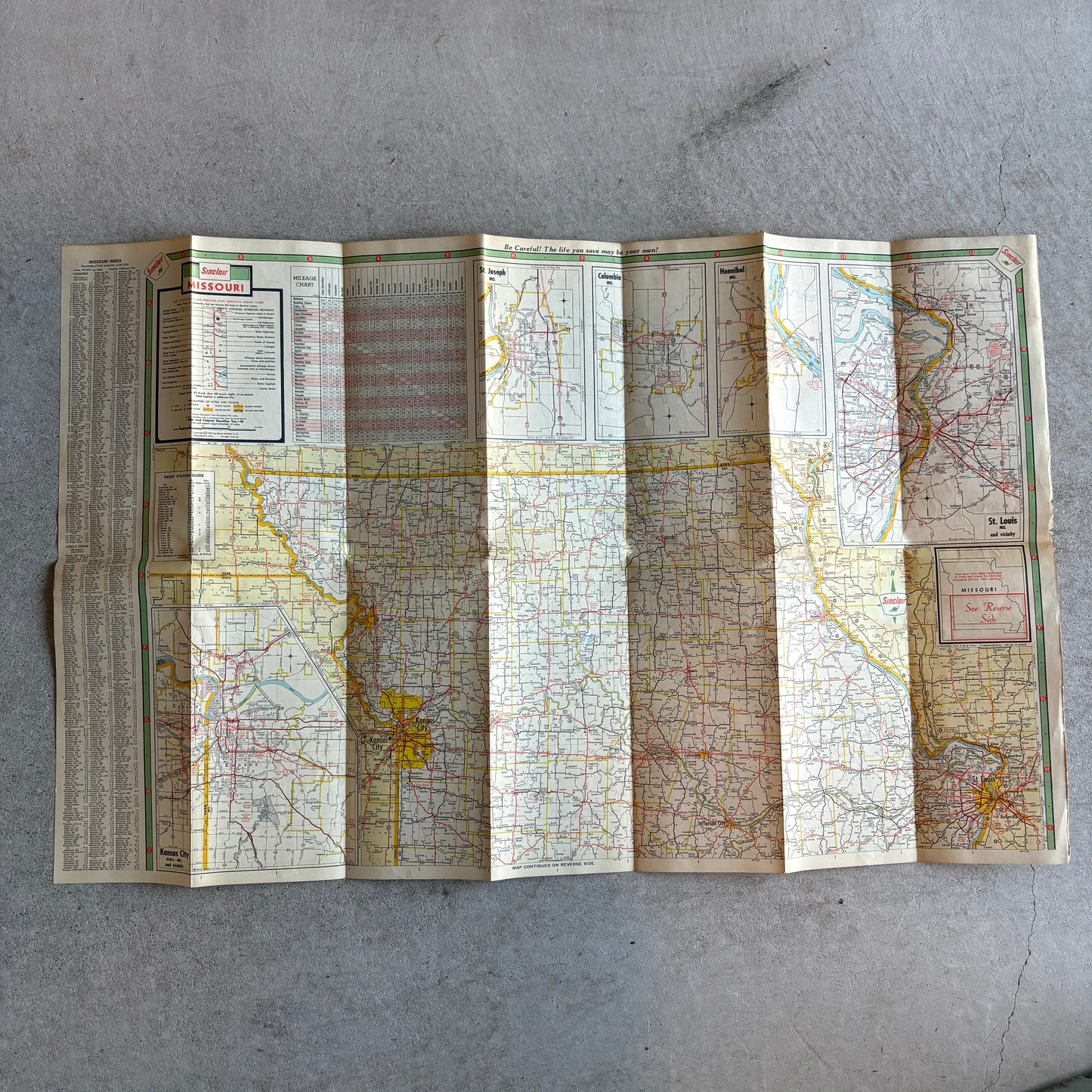 【1963 USA vintage】Sinclair Missouri Road Map