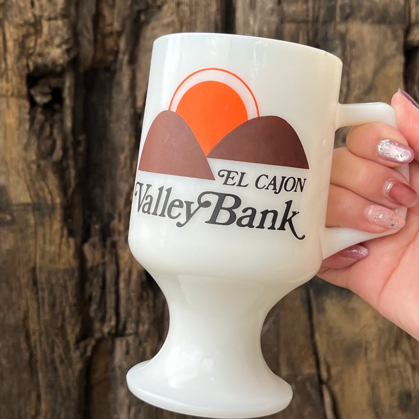 【USA vintage】EL CAJON Valley Bank Footed Mug