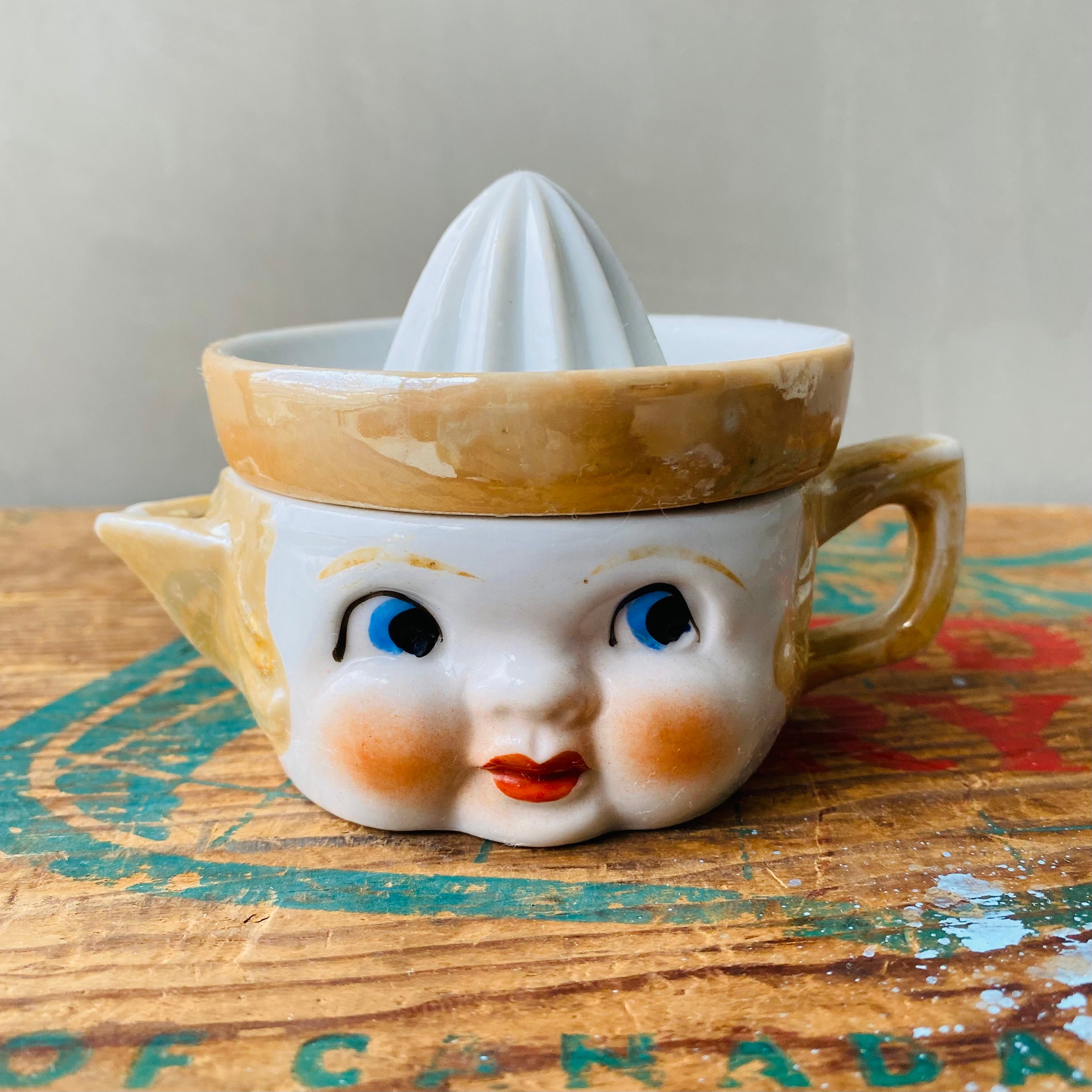 【1940s-1950s vintage】ceramic juicer face