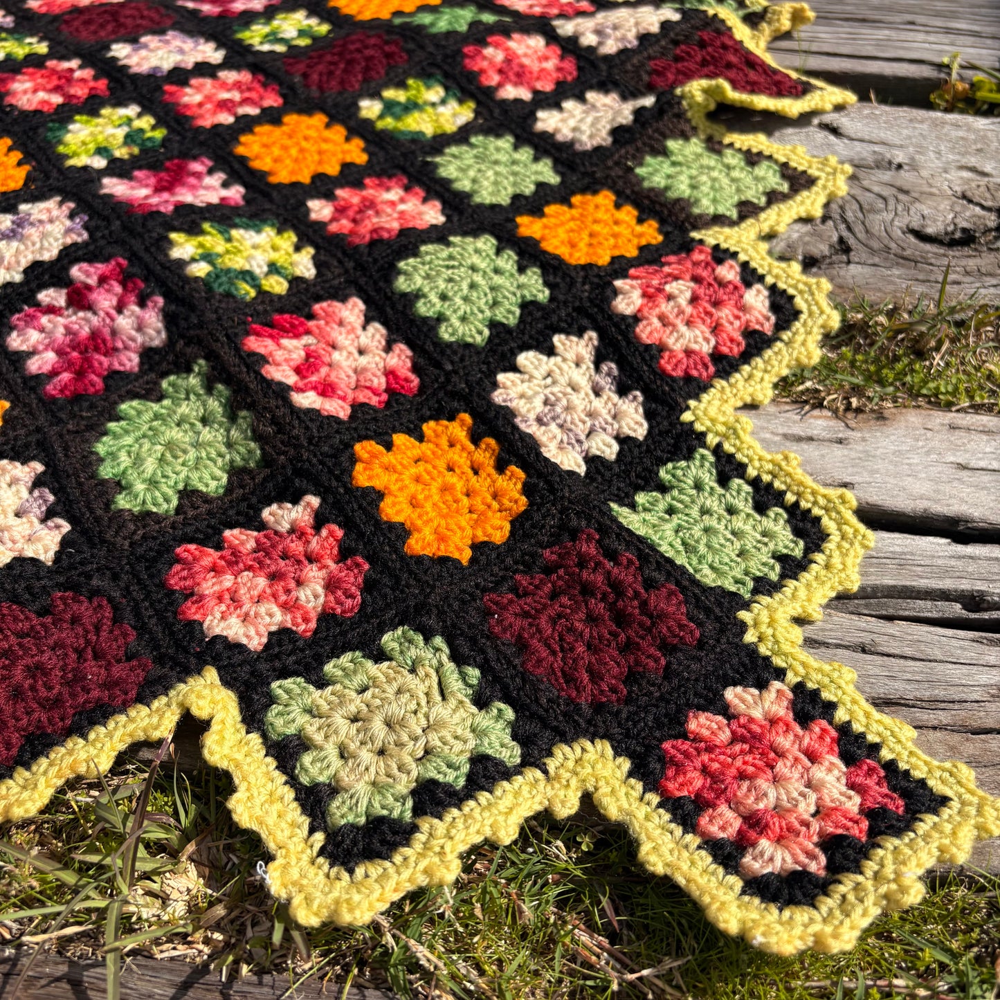 【USA vintage】Granny Square Blanket