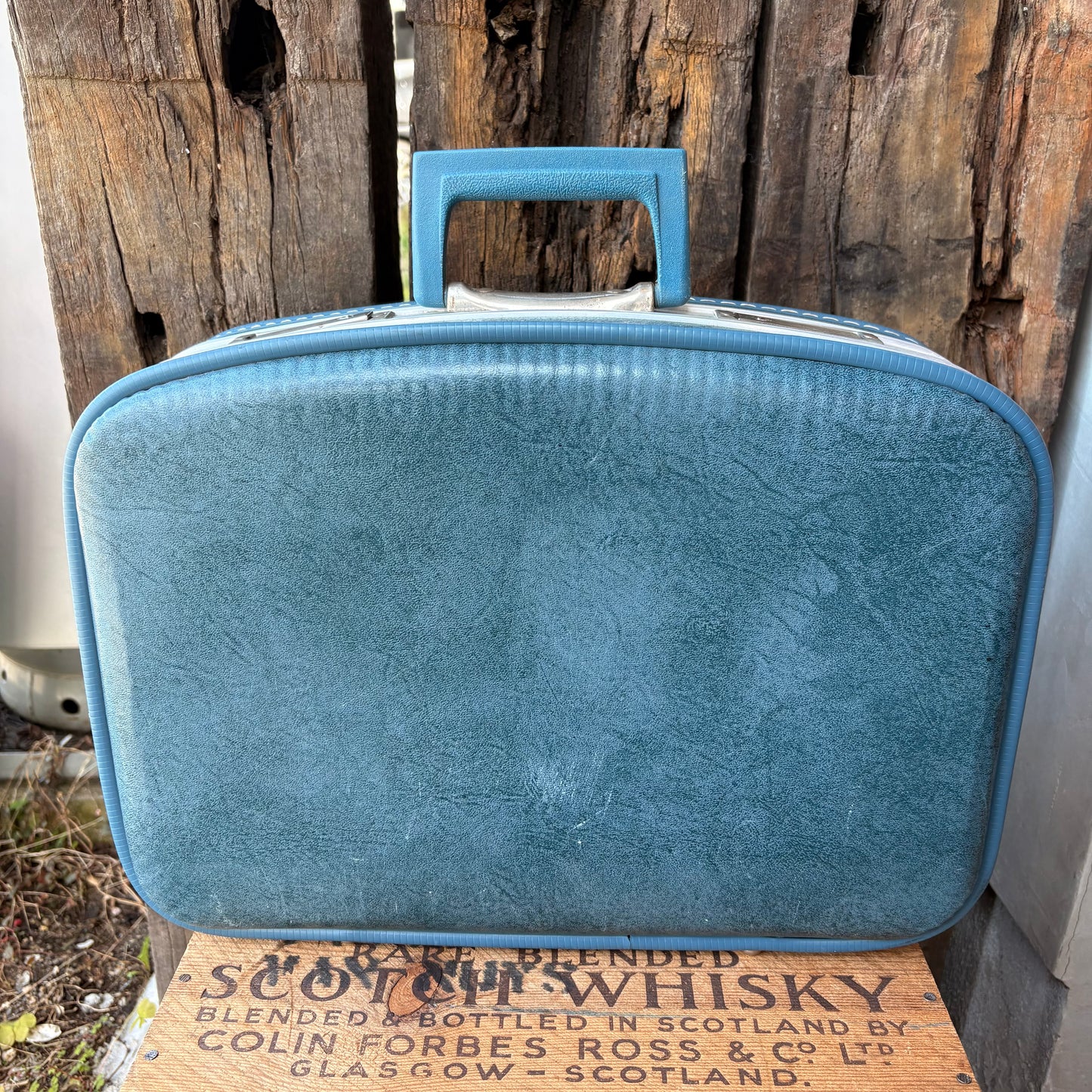 【1960s-1970s vintage】Blue Travel Suitcase