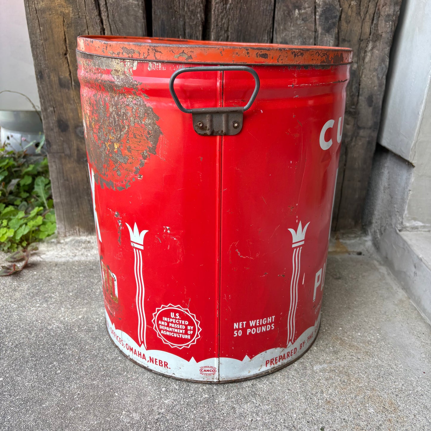 【1960s USA vintage】CUDAHY’S “REX PURE LARD” Tin can