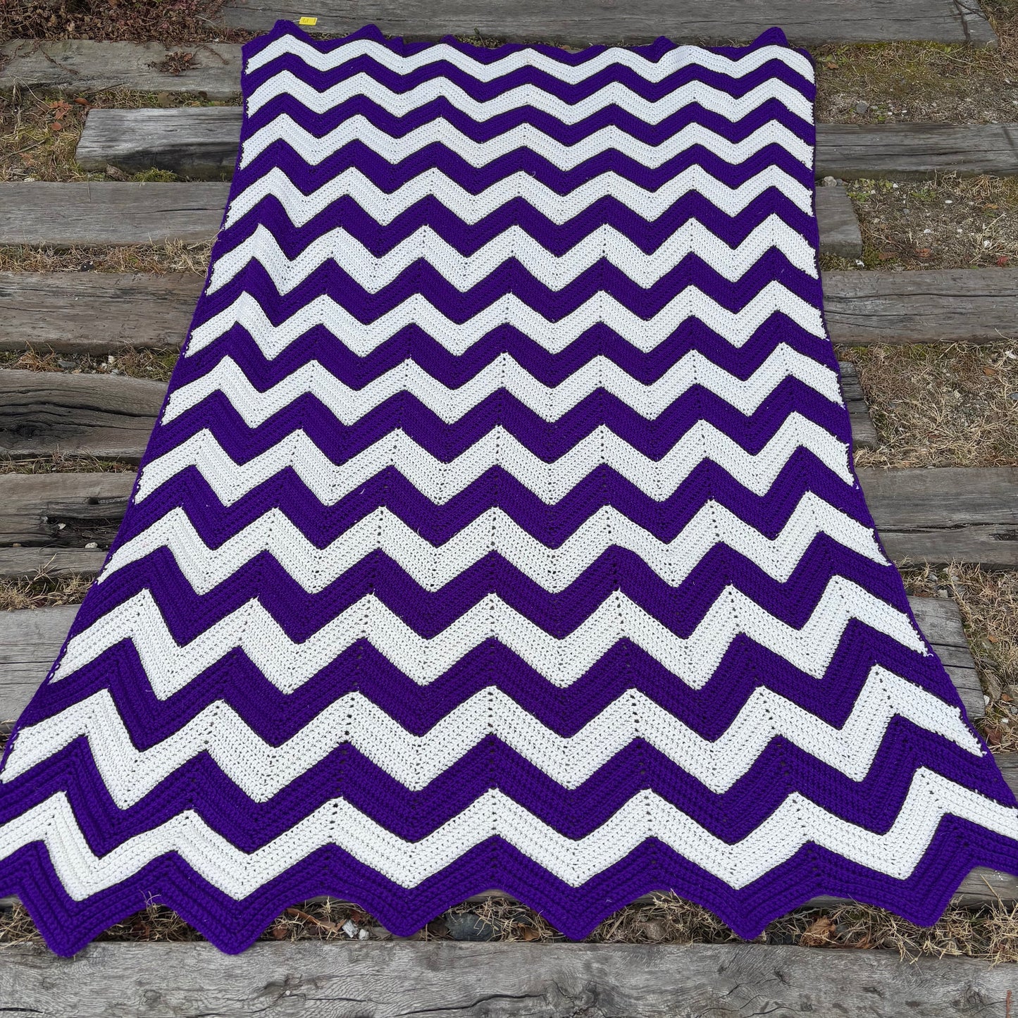 【USA vintage】granny blanket purple