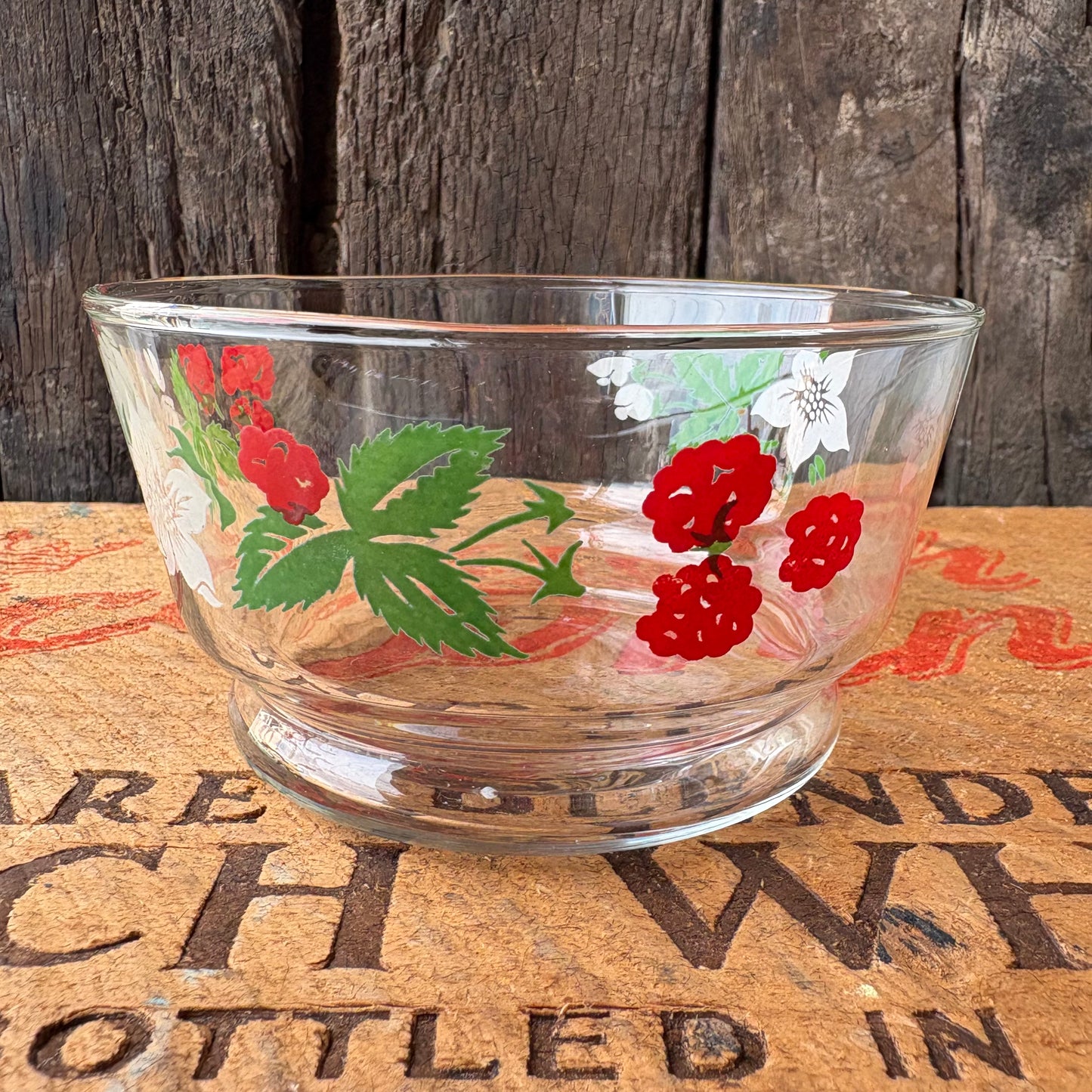 【1970s USA Vintage】Strawberry Glass Bowl