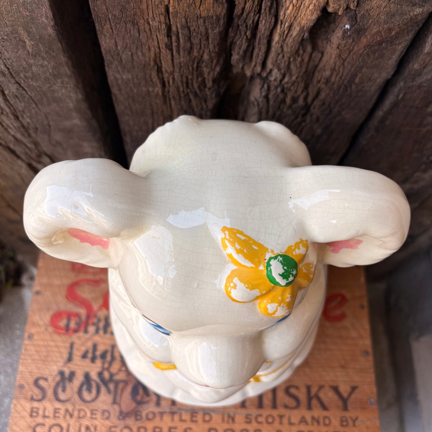 【1940s USA vintage】American Bisque Turnabout Bear Cookie Jar