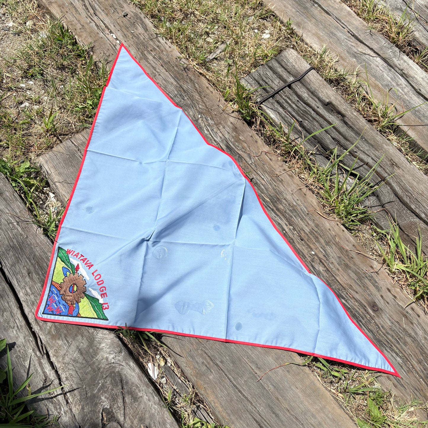 【1980s USA vintage】WIATAVA LODGE 13 Embroidered Scout Neckerchief bandanna