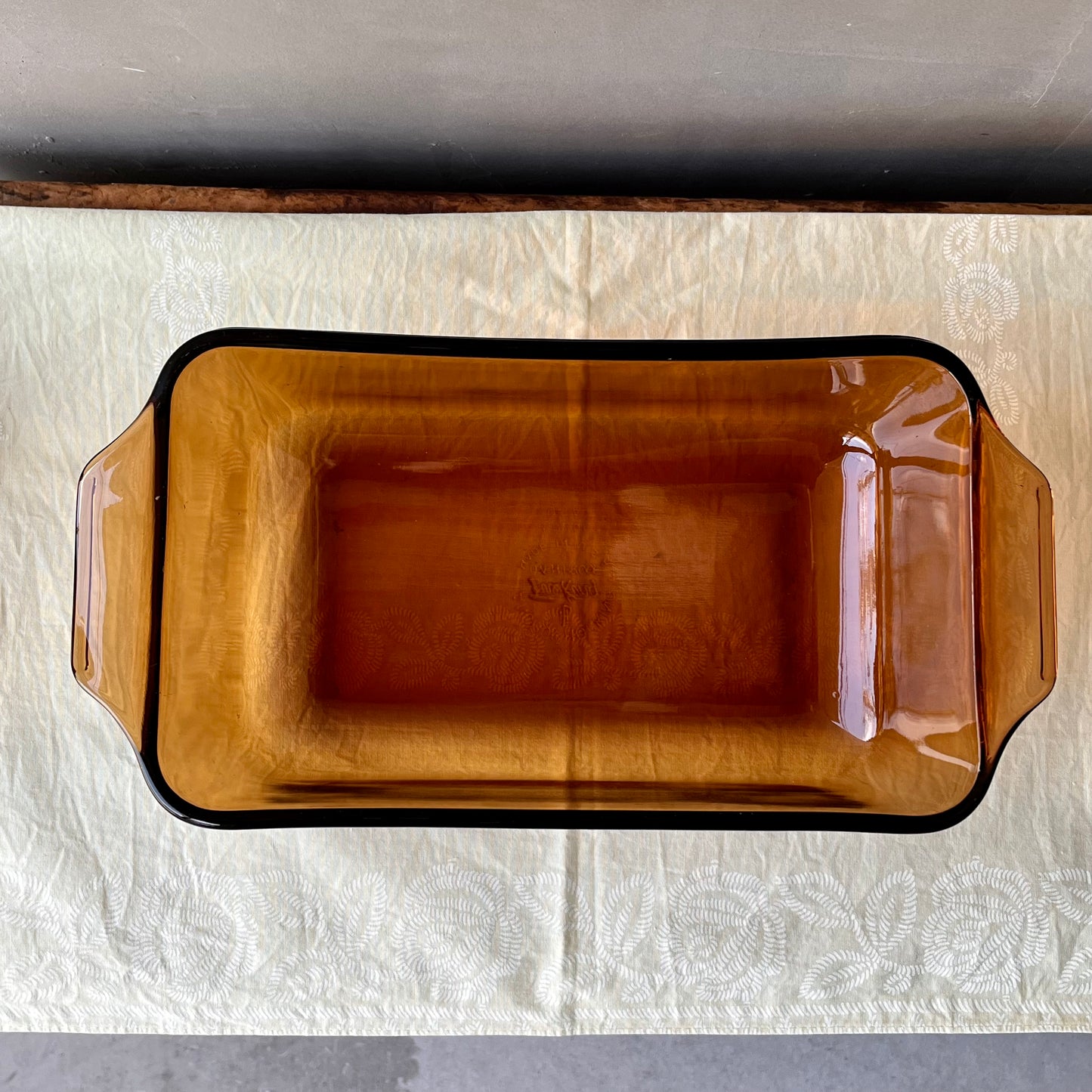 【1960s USA vintage】Fire-King Loaf Pan Amber