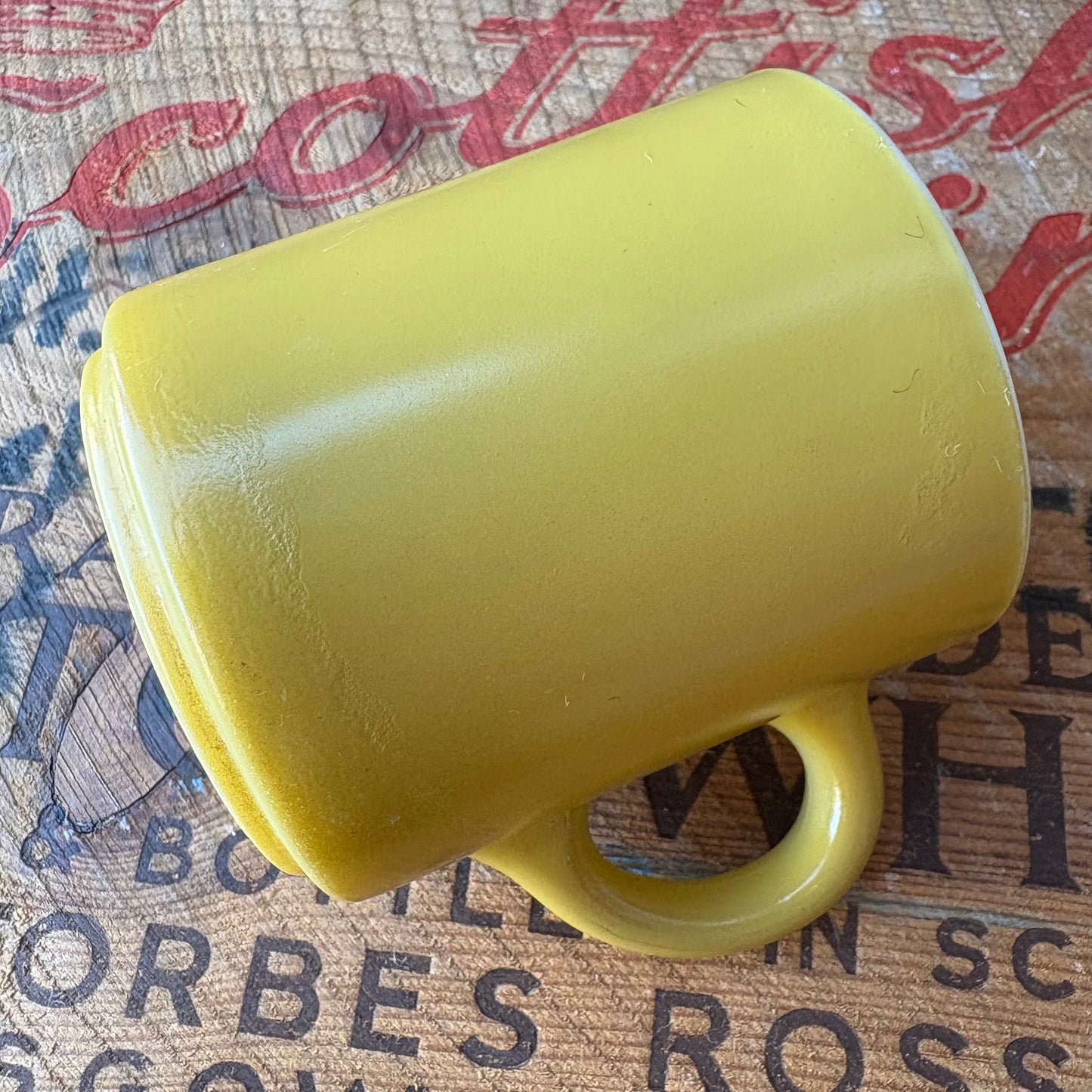 【USA vintage】HAZEL ATLAS mug cup Mustard yellow
