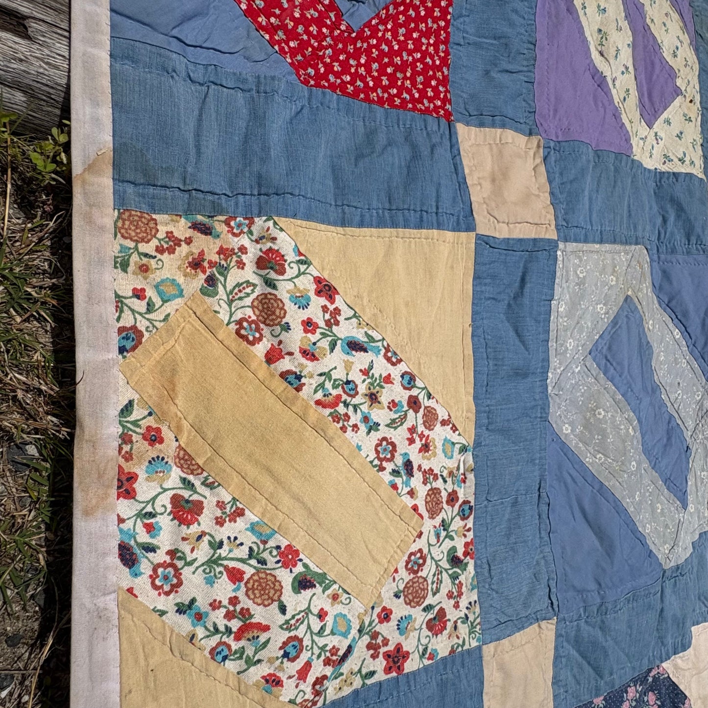 【USA Vintage】 Handmade Patchwork Quilt