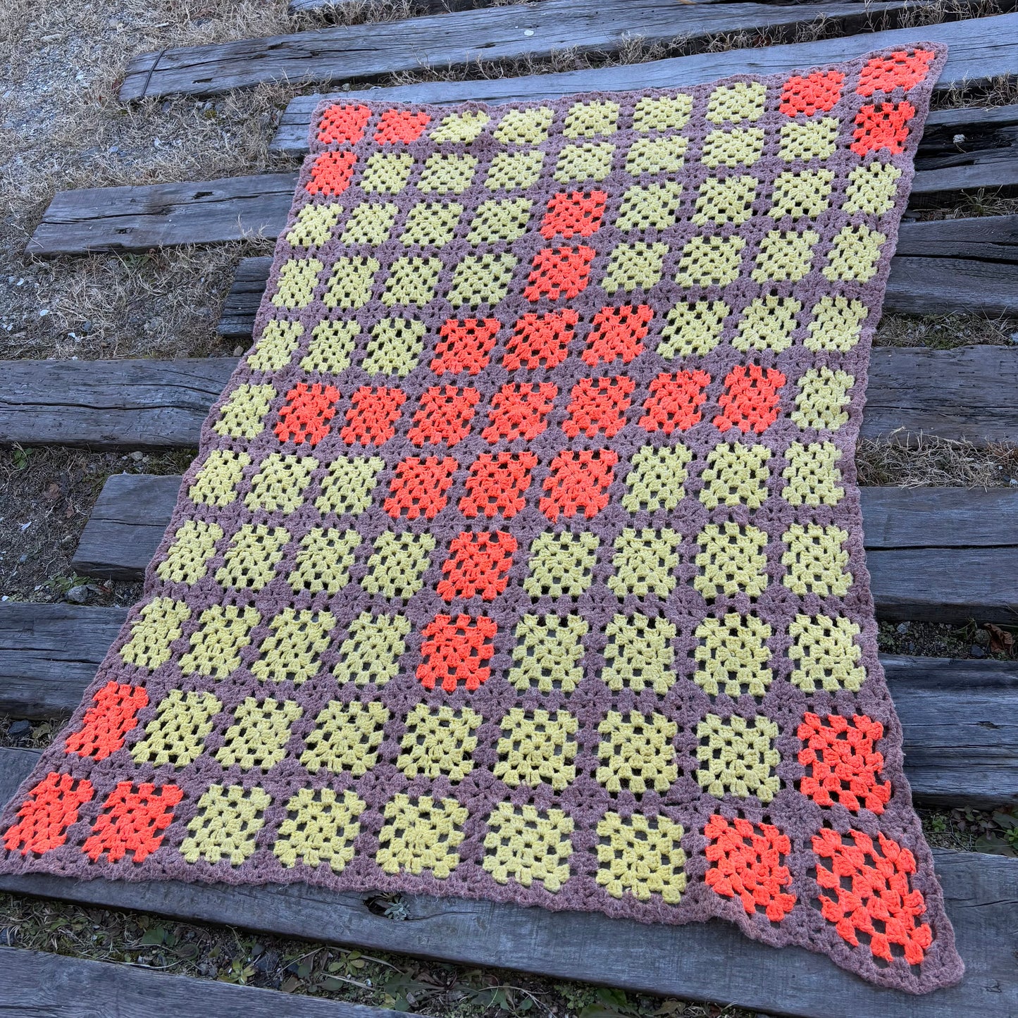 【USA vintage】granny blanket square