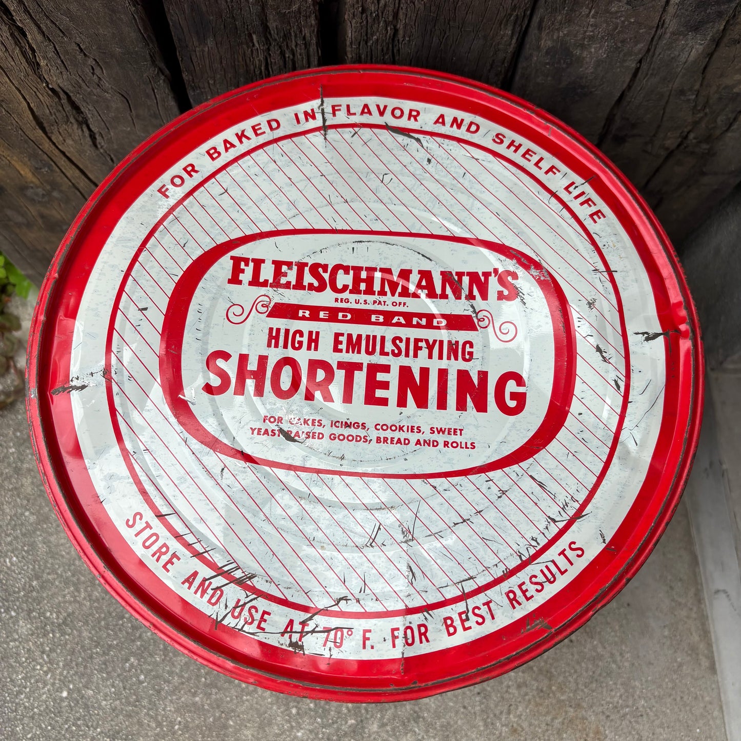 【1940s-1960s USA vintage】FLEISCHMANN’S SHORTENING Tin Can