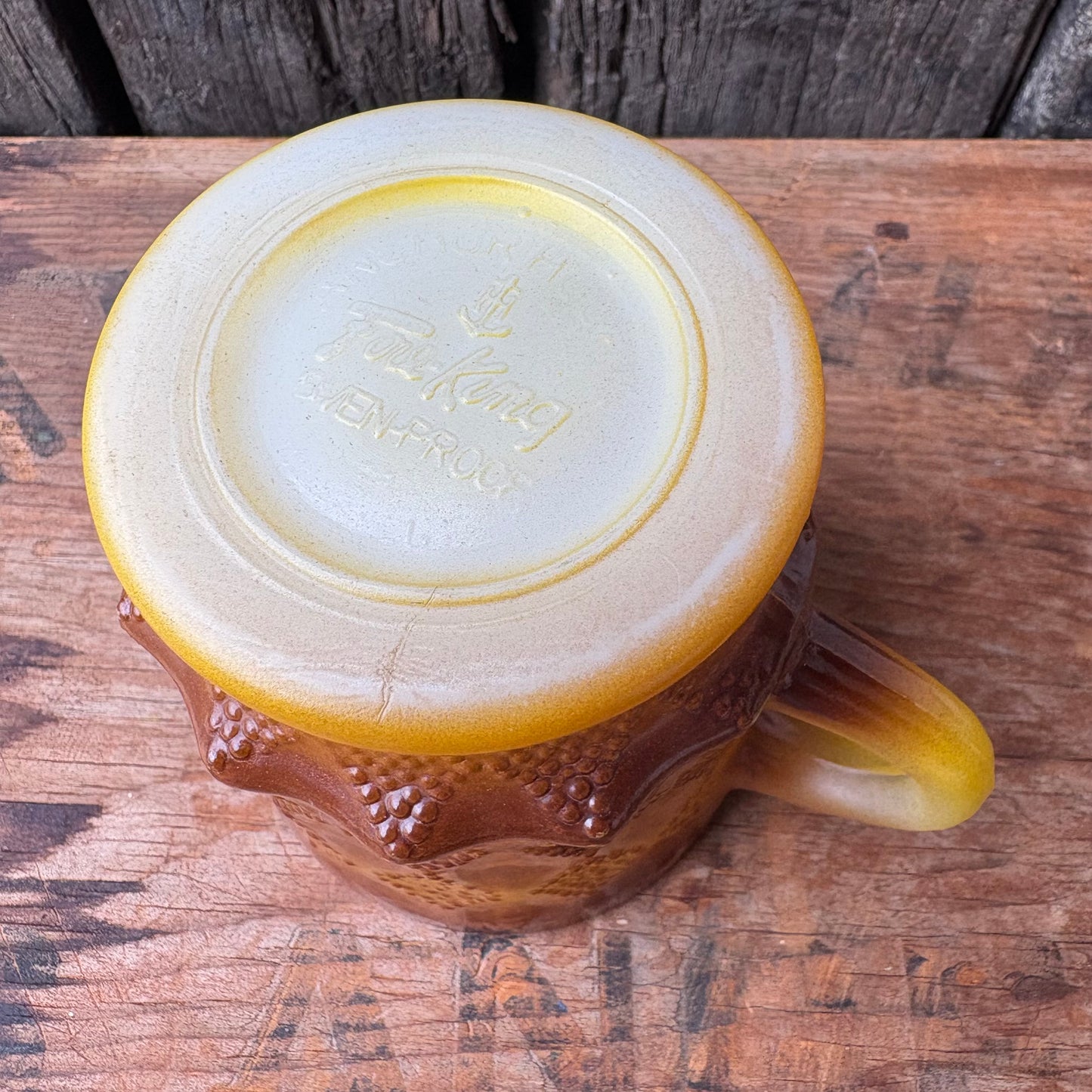 【1960s-1976 USA vintage】Fire-King Kimberley mug Yellow