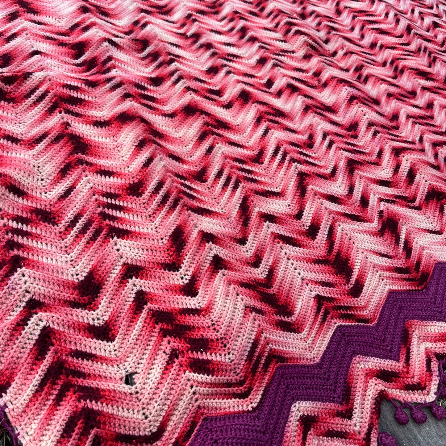 【USA vintage】granny blanket pink purple