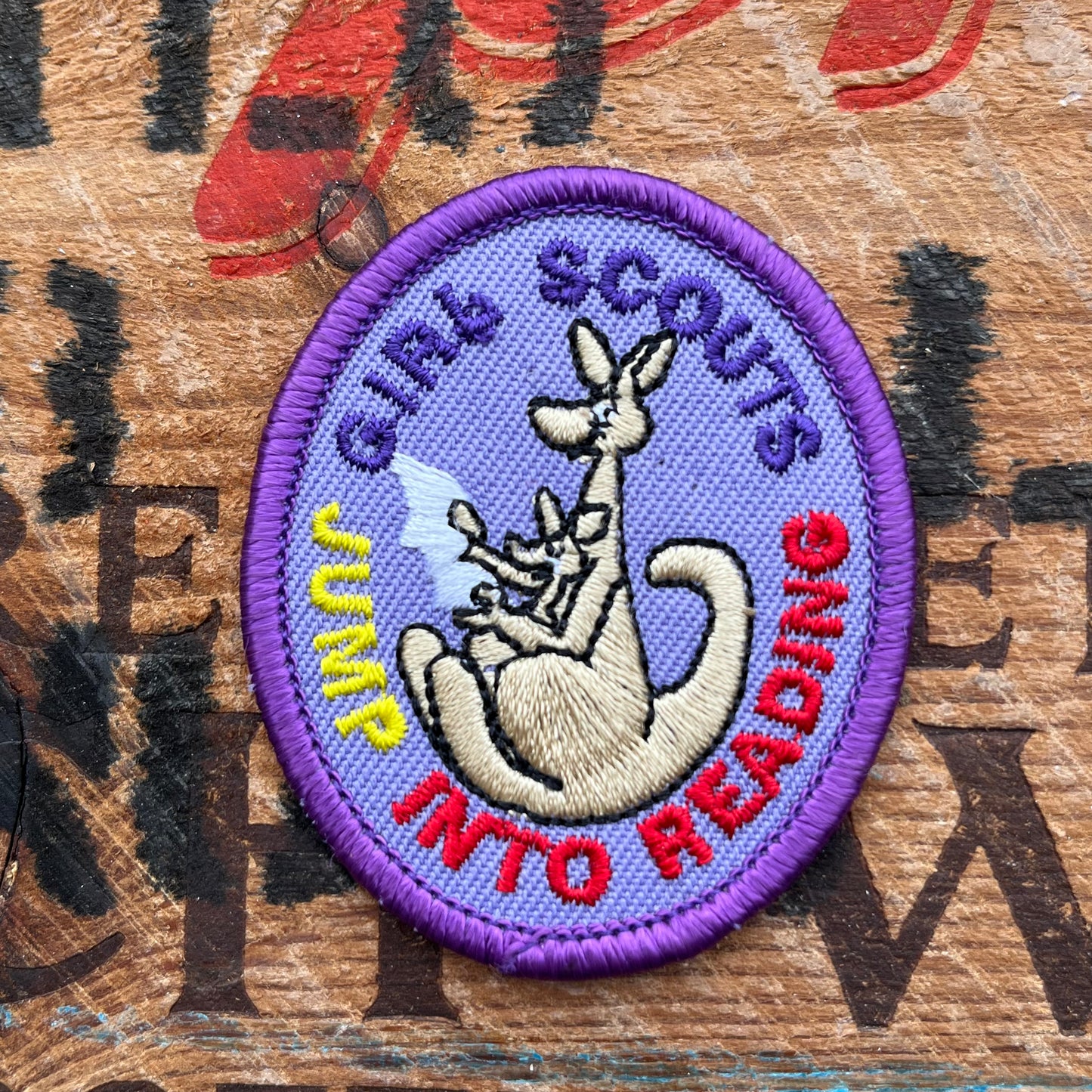 【USA vintage】Girl Scout Patch JUMP INTO READING