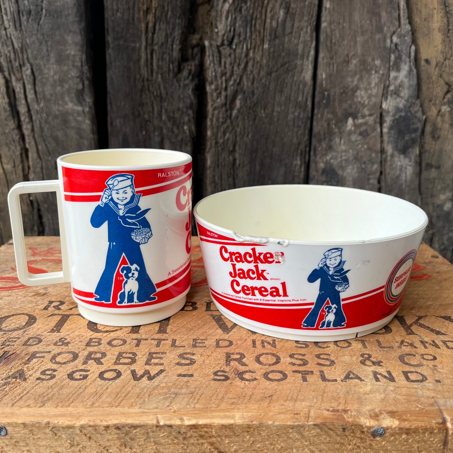 【USA vintage】Cracker Jack Cereal Bowl & Cup