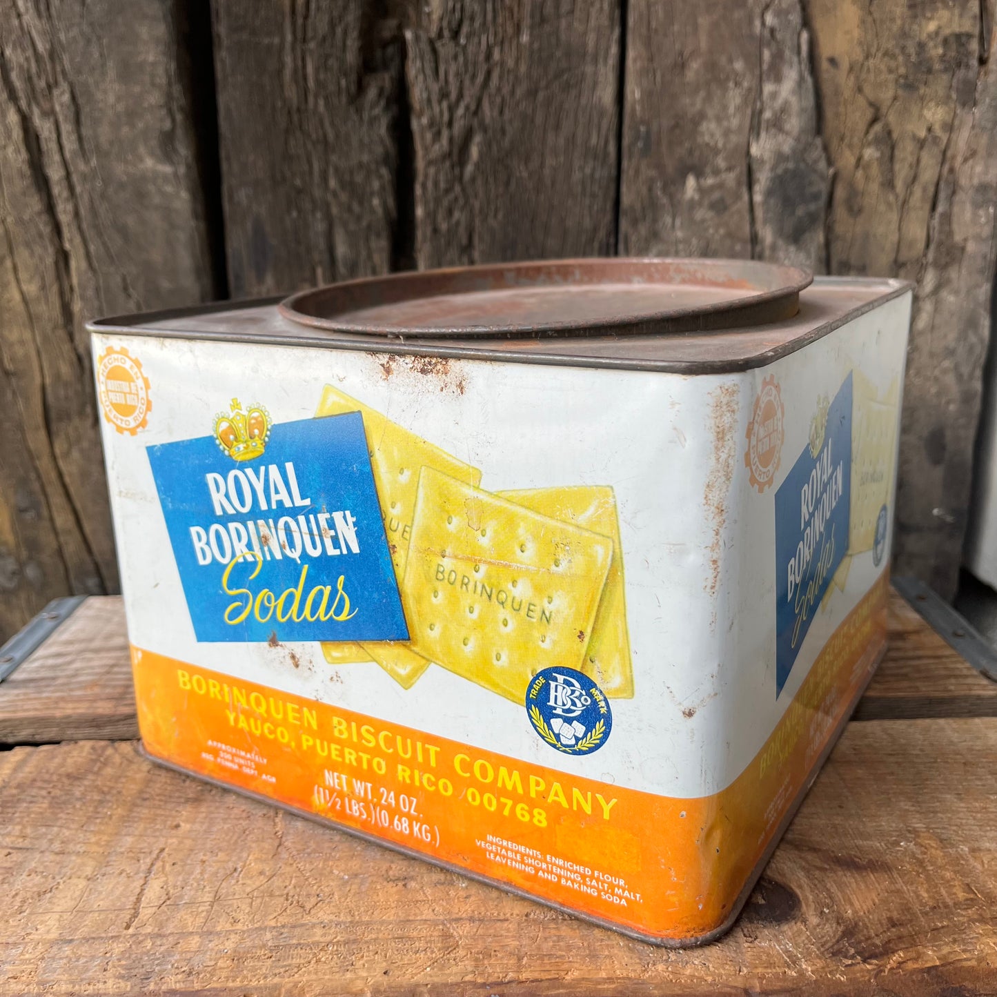 【vintage】“ROYAL BORINQUEN” TIN缶 レトロ缶