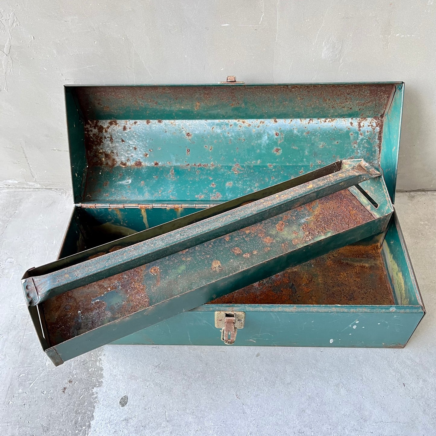 【USA vintage】Metal Toolbox Green