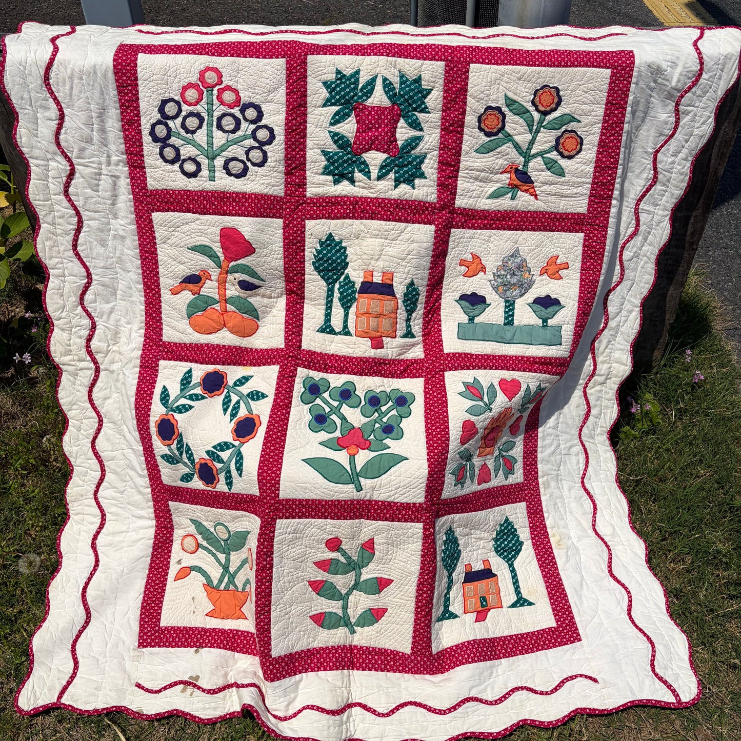 【USA vintage】Handmade Patchwork Quilt Baltimore