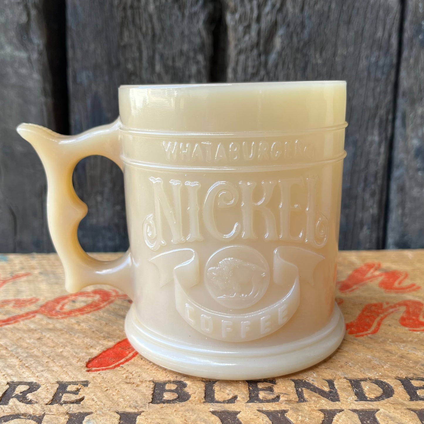 【USA vintage】WHATABURGER Nickel  Coffee Mug Cup