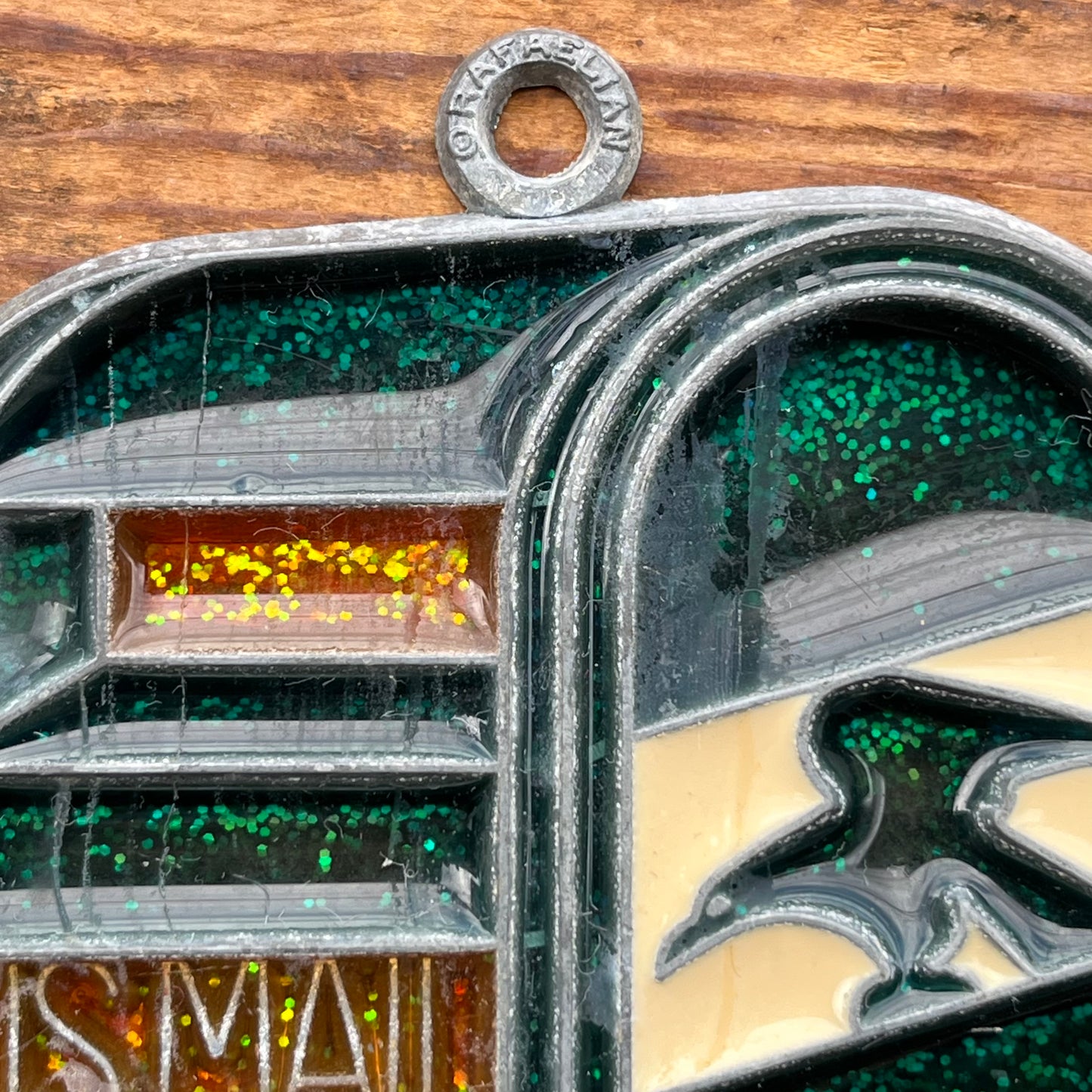 【USA vintage】stained glass ornament POST