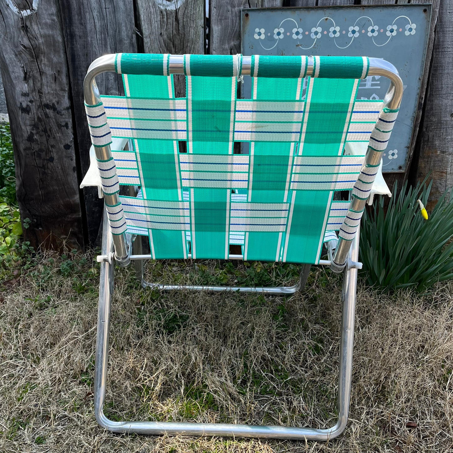 【USA vintage】Lawn Chair Green × White