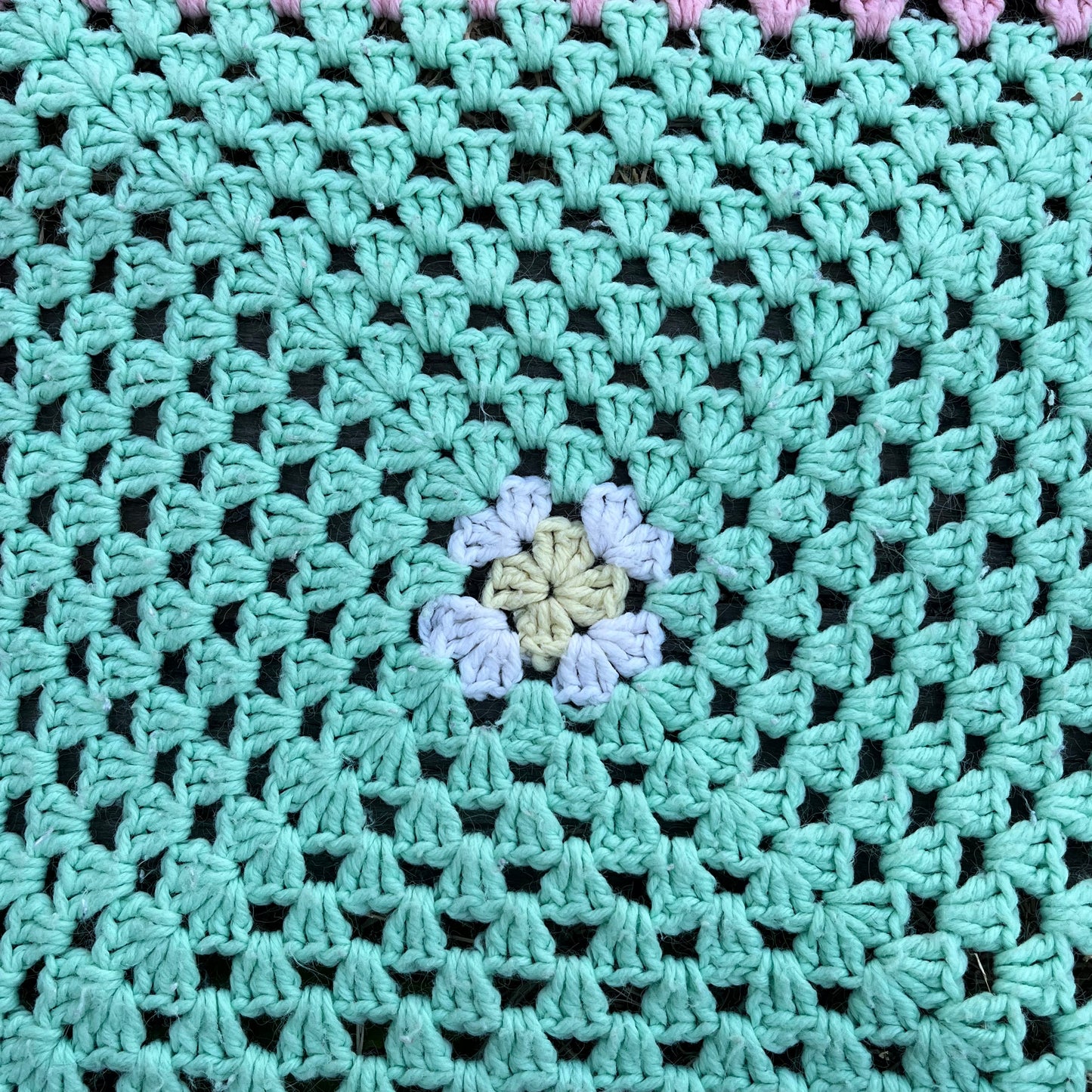 【USA vintage】granny blanket Pastel Square