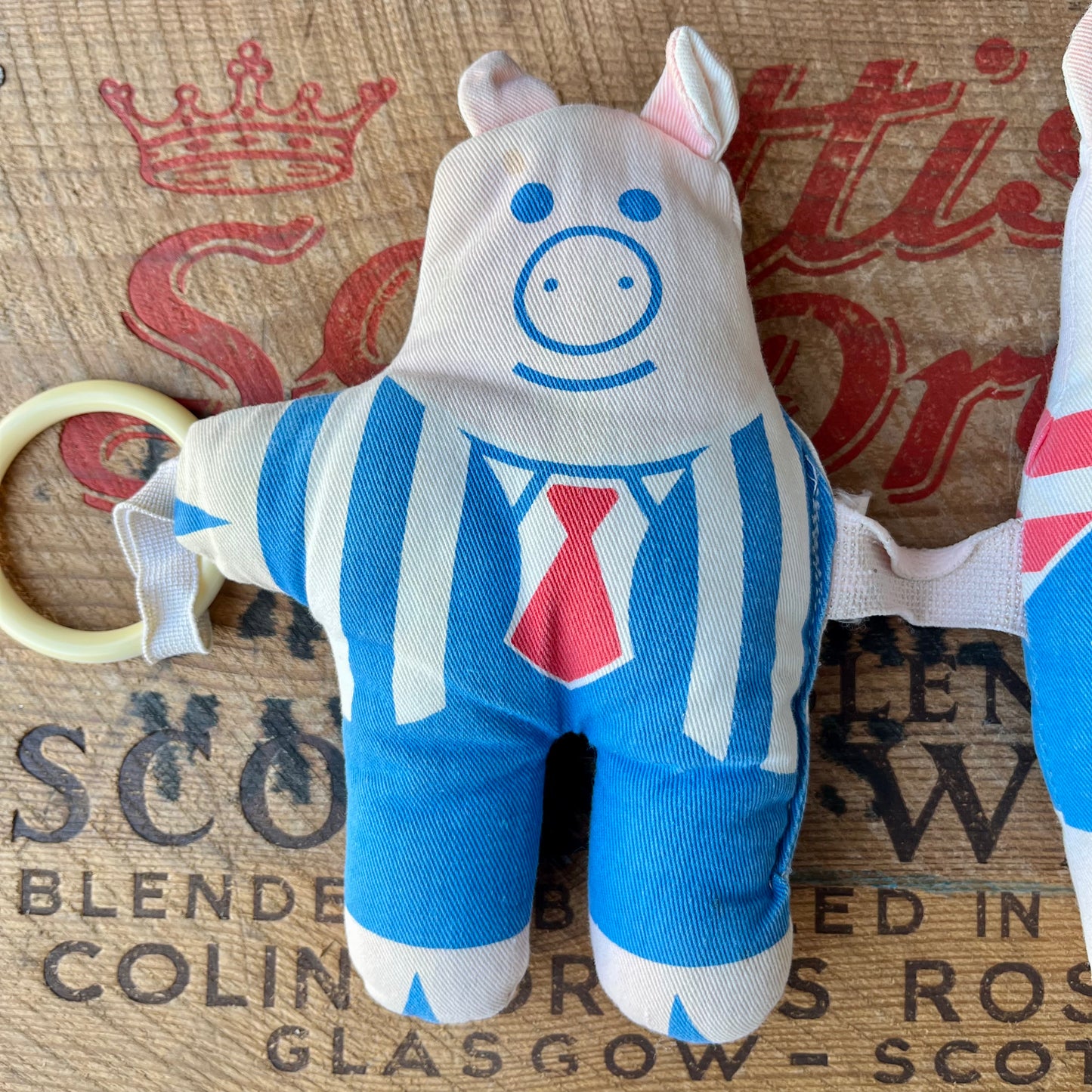 【USA vintage】Johnson & Johnson 3 Piggies Stuffed Plush Baby Toy