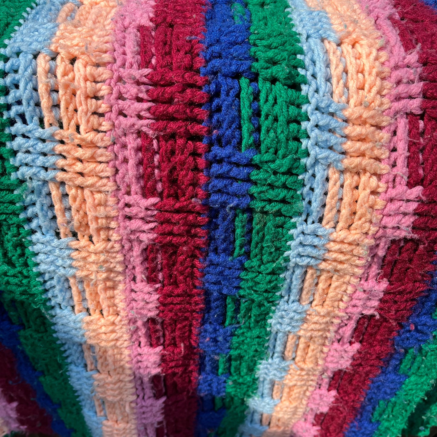 【USA vintage】Granny Blanket colorful stripe