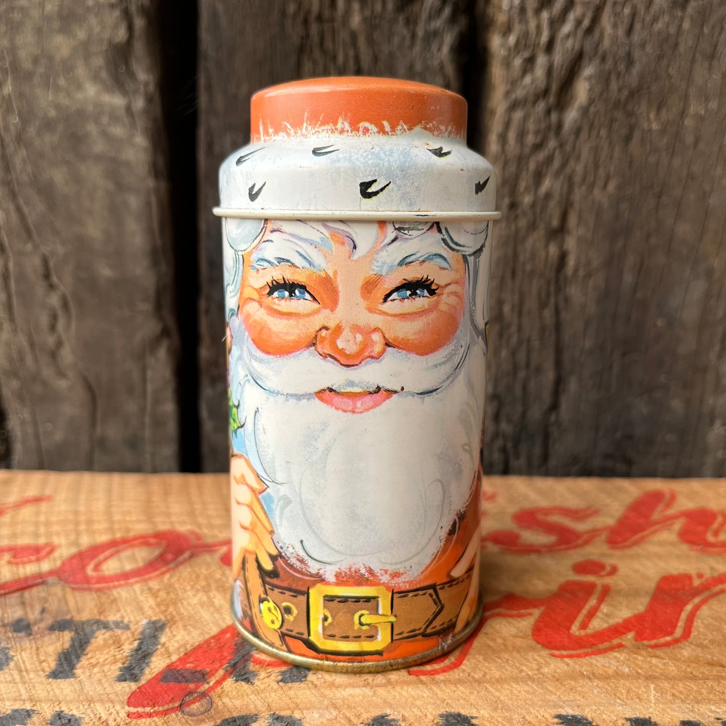 【England vintage】Cap-Tins Christmas SANTA Tin Can