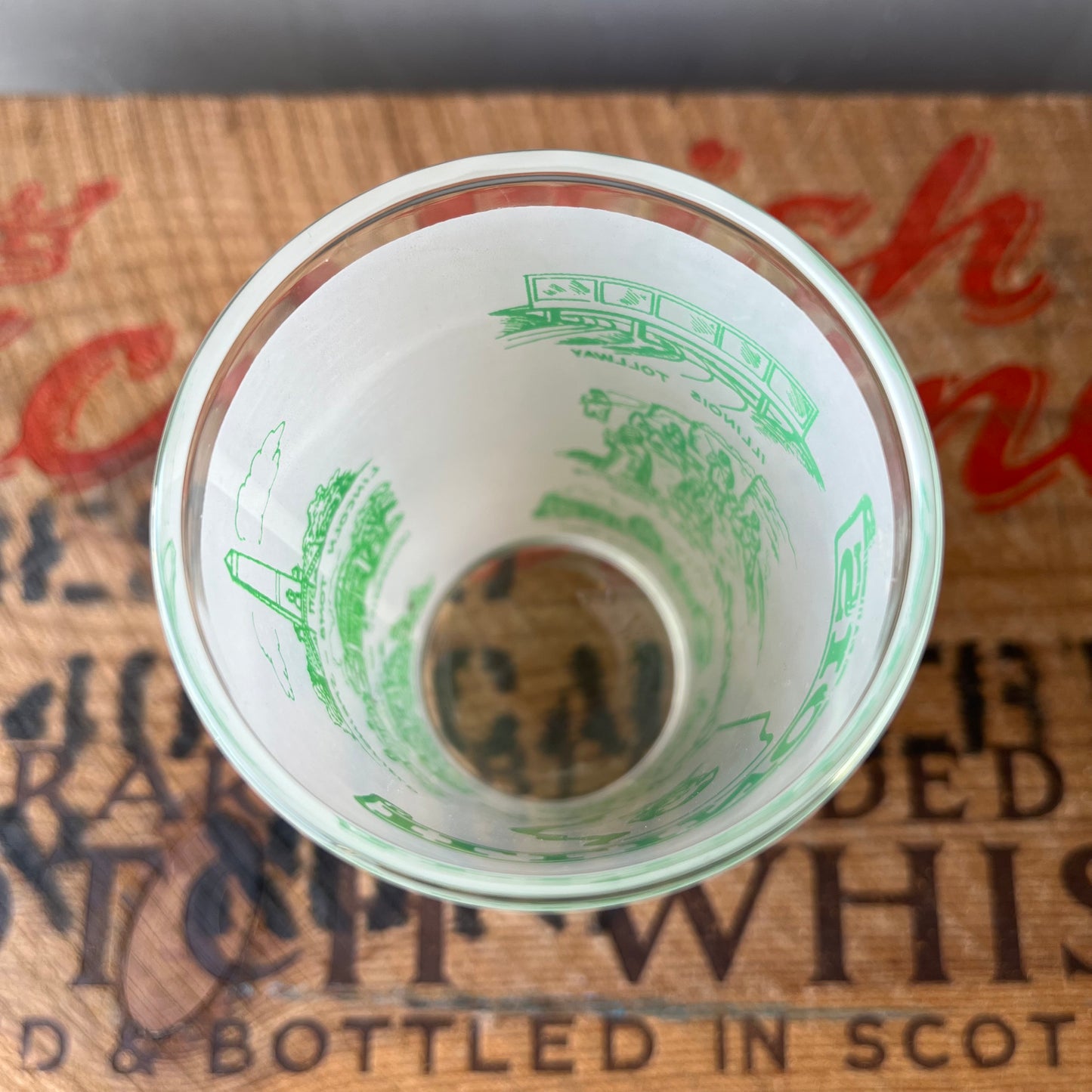 【USA vintage】Illinois Souvenir Frosted Glass