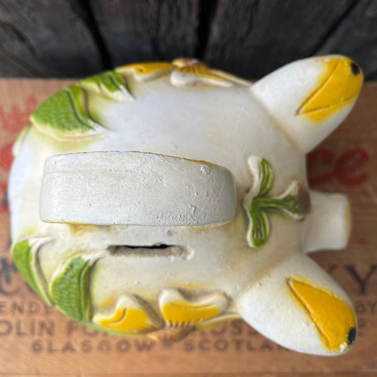 【USA vintage】Piggy Bank Pig & Flower