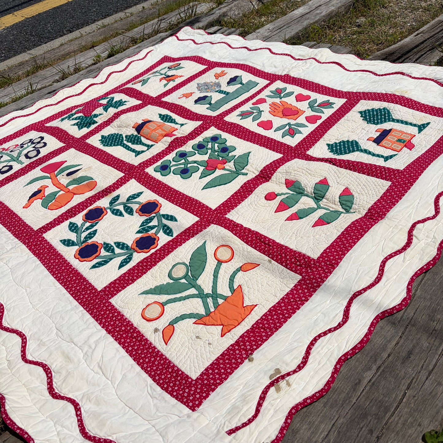 【USA vintage】Handmade Patchwork Quilt Baltimore