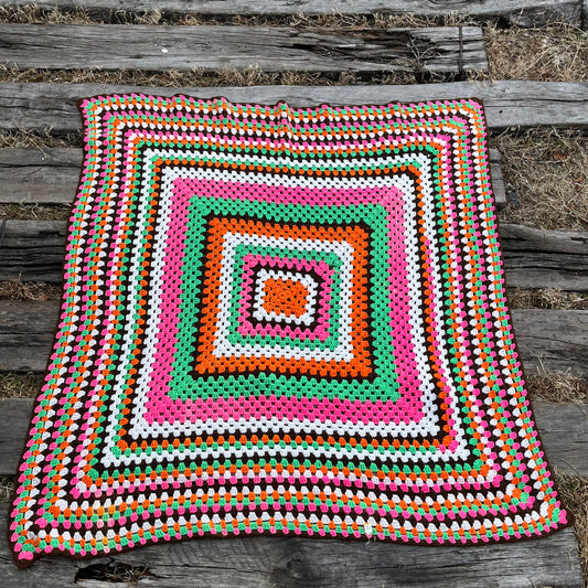 【USA vintage】granny blanket square