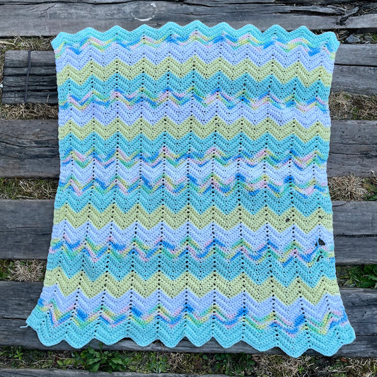 【USA vintage】Granny Blanket Pastel Green