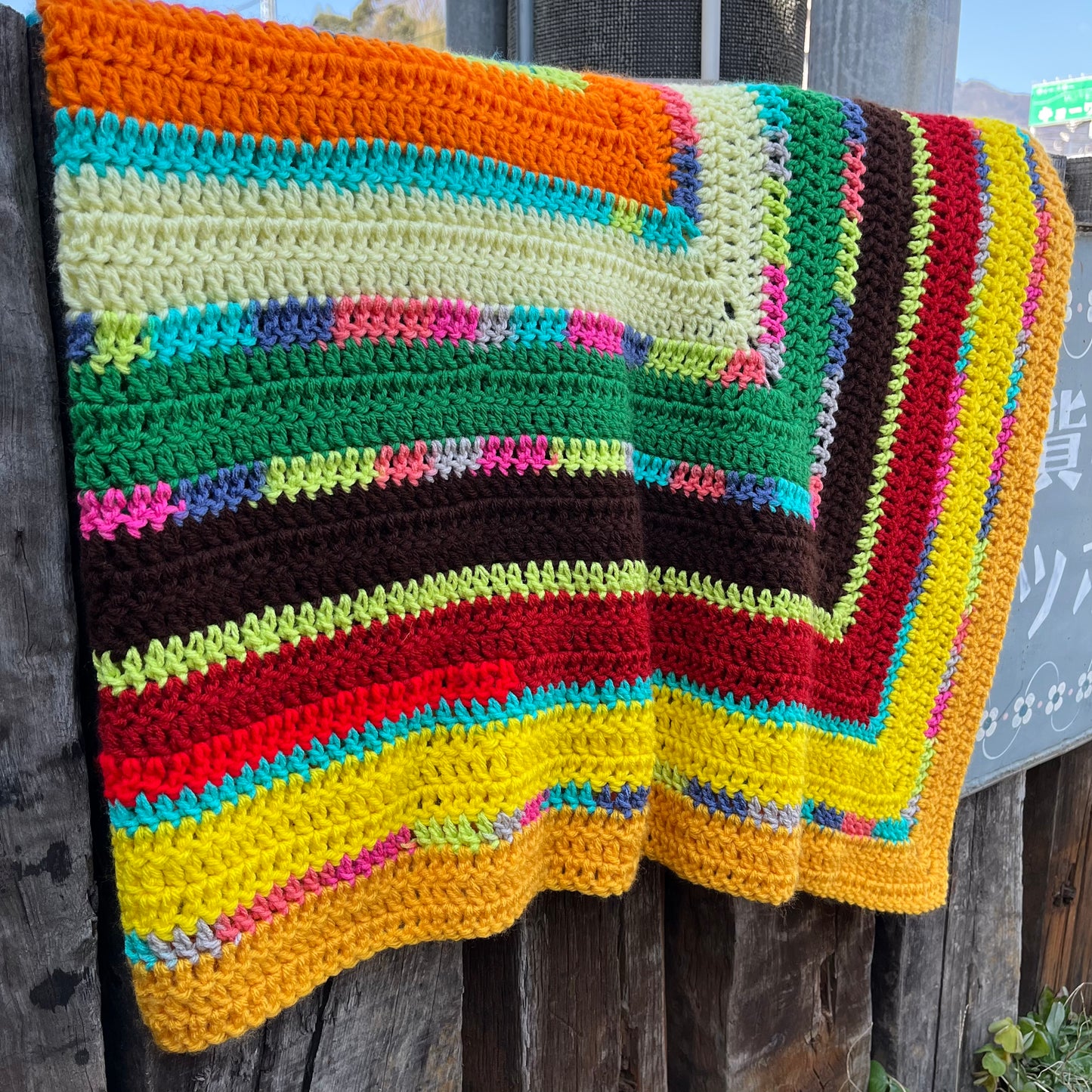 【USA vintage】granny blanket colorful square