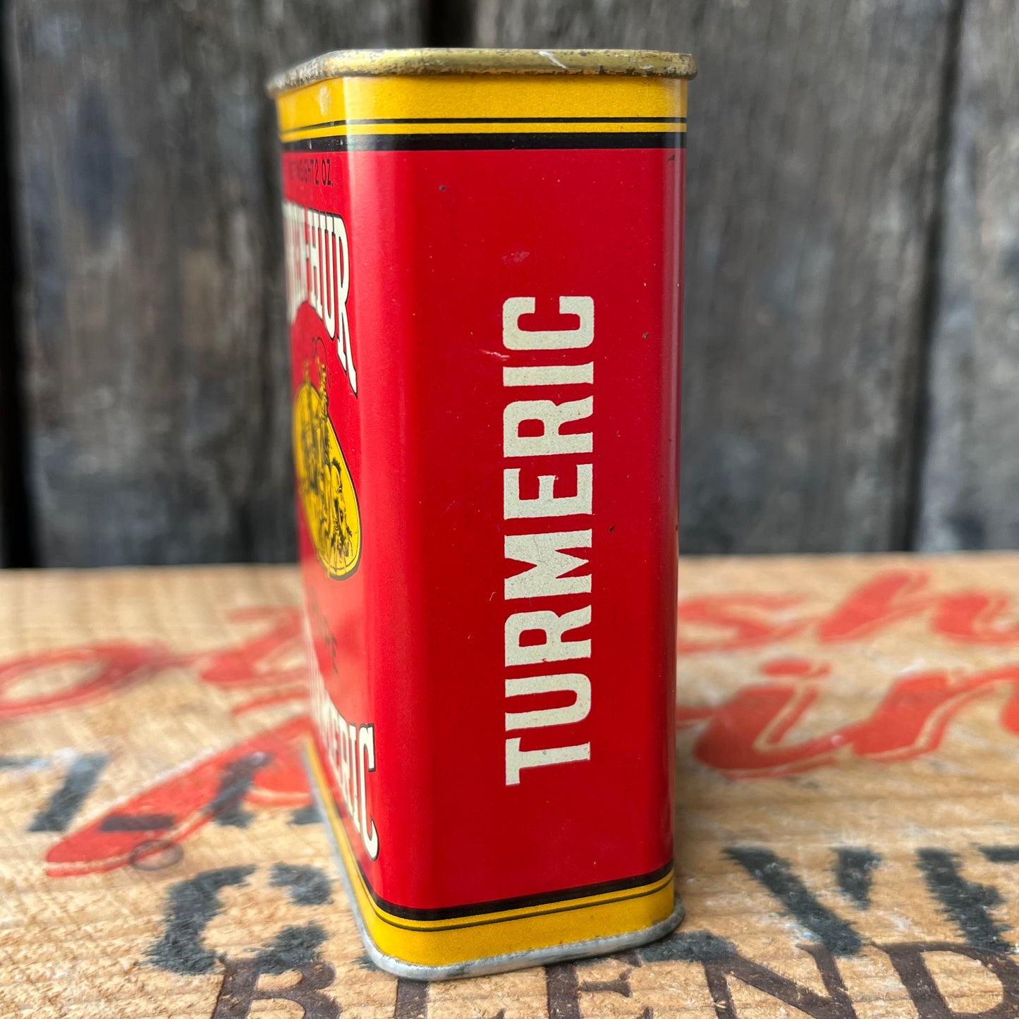 【USA vintage】BEN-HUR Turmeric Tin Can（RED）