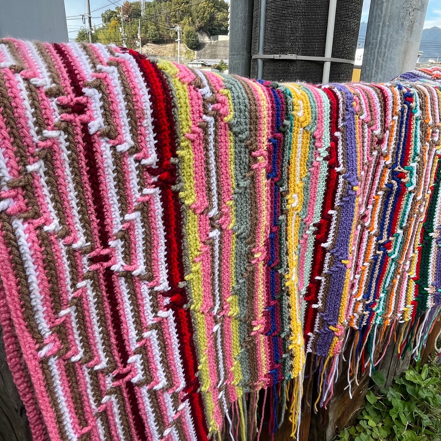 【USA vintage】granny blanket stripe