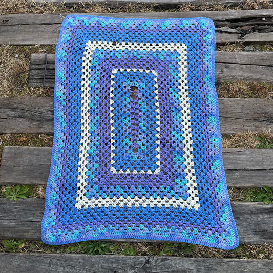 【USA vintage】granny blanket blue × purple
