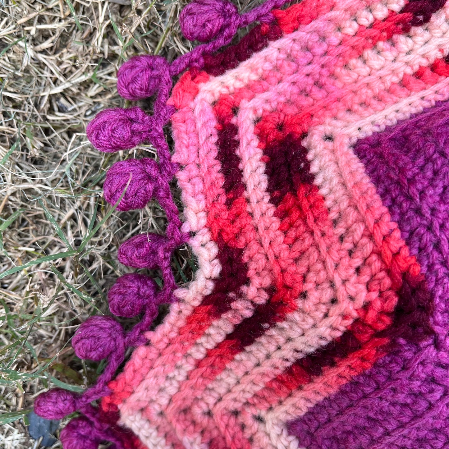 【USA vintage】granny blanket pink purple
