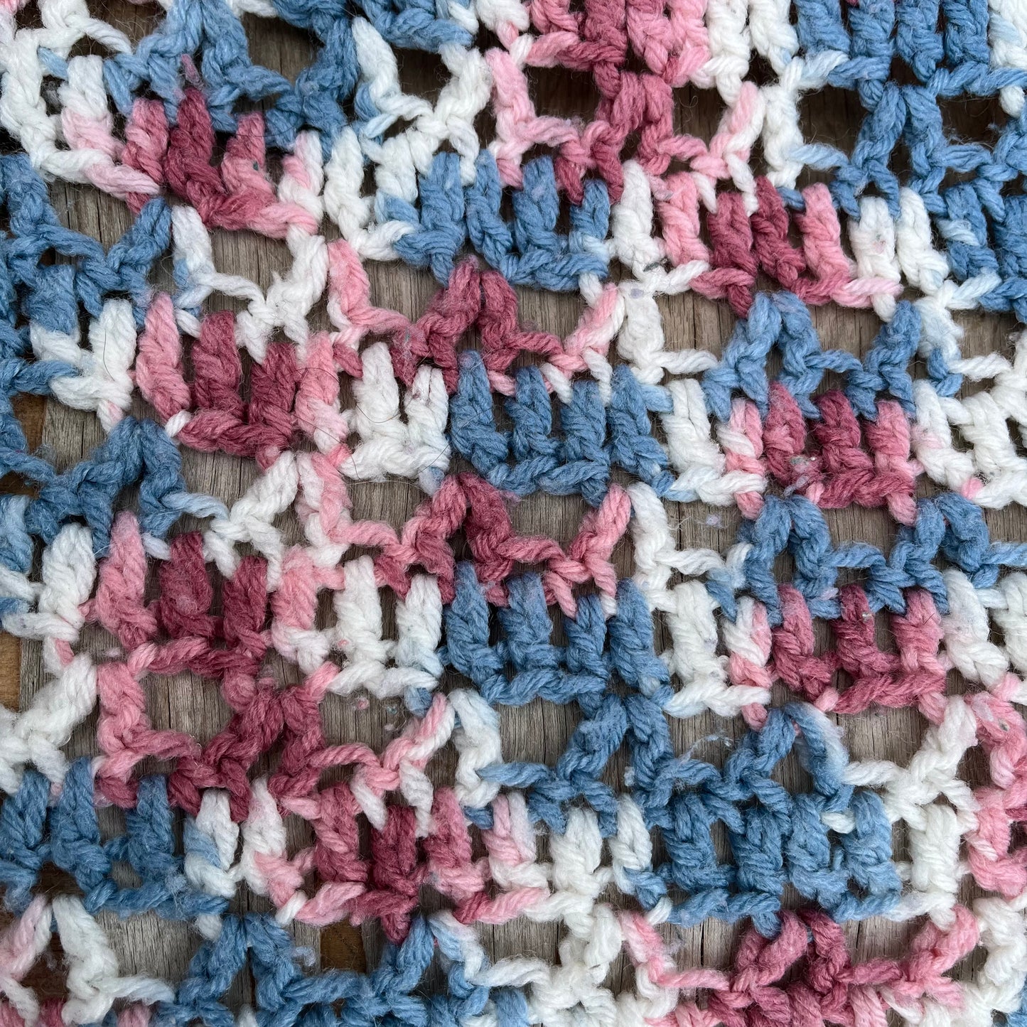 【USA vintage】granny blanket pink × blue × white