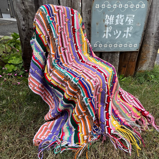【USA vintage】granny blanket stripe