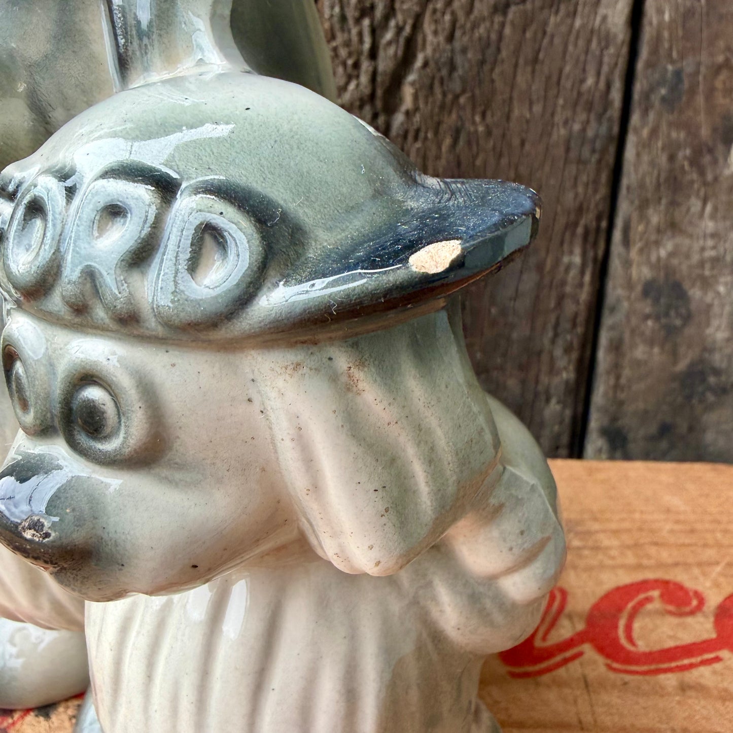 【1960s USA Vintage】Ceramic Bank FORD Advertising Shaggy Dog